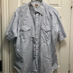 Ely Cattleman Shirt Adult Extra Large Pearl Snap Plaid Cowboy Western Mens